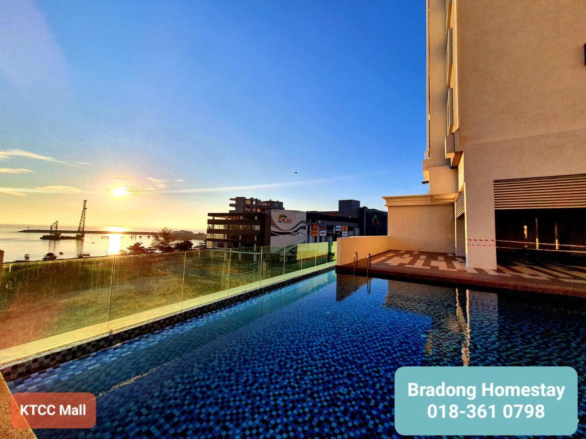 Bradong Homestay - Musllm Only, 3 Queen Bedrooms, Seaview, Infinity Pool, Gym, Near Drawbridge & Ktcc Mall クアラ・トレンガヌ エクステリア 写真